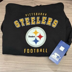 STARTER Pittsburgh Steelers Black Football Sweatshirt